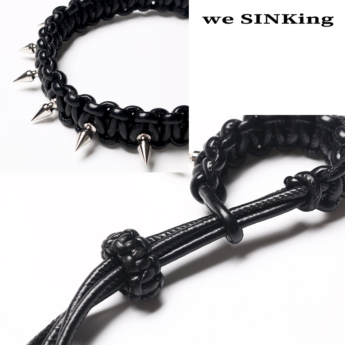 SINKing Braided Leather Studded Necklace/Bracelet