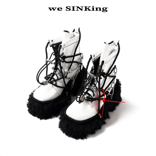 SINKing Rope-Bound Boots White