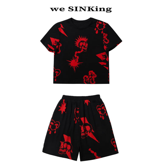 SINKing Skull Print Pajama Set 1