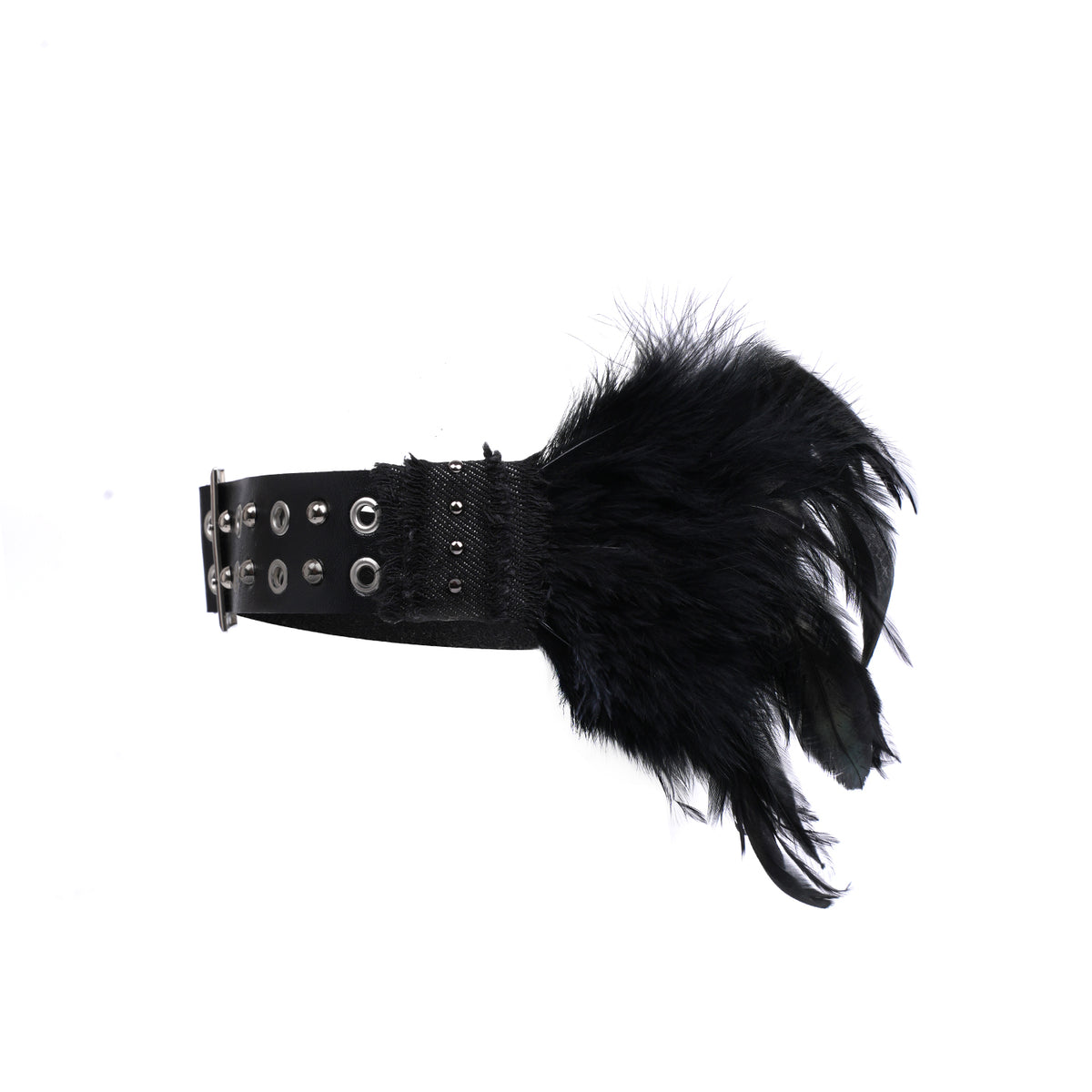 SINKing Fallen Headband【Adjustable/ Faux leather and Studded】