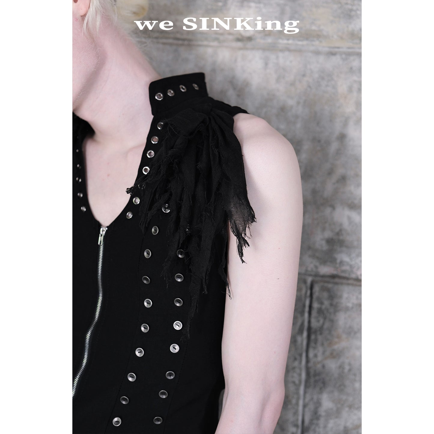 SINKing Frayed Cropped Vest