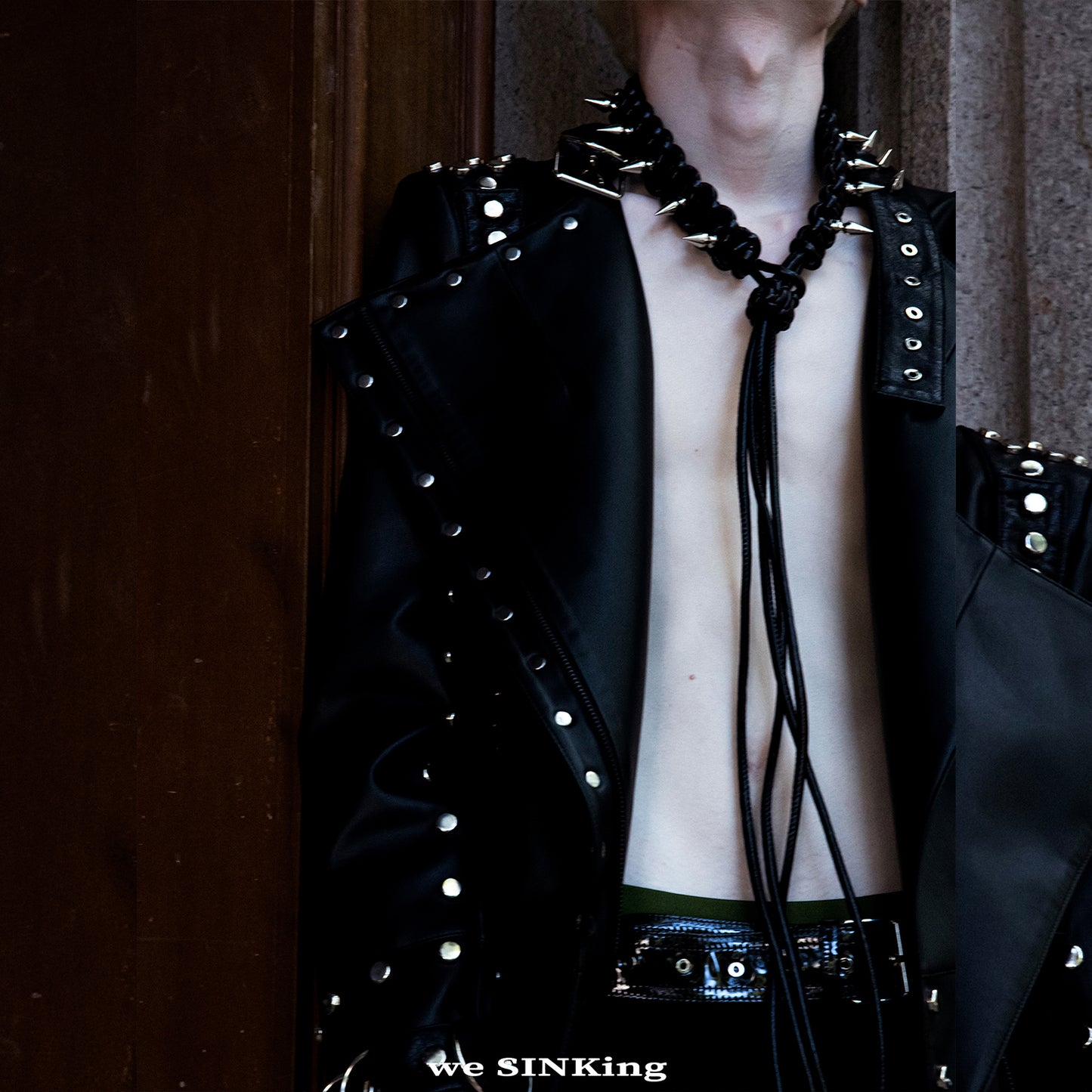 SINKing Braided Leather Studded Necklace/Bracelet