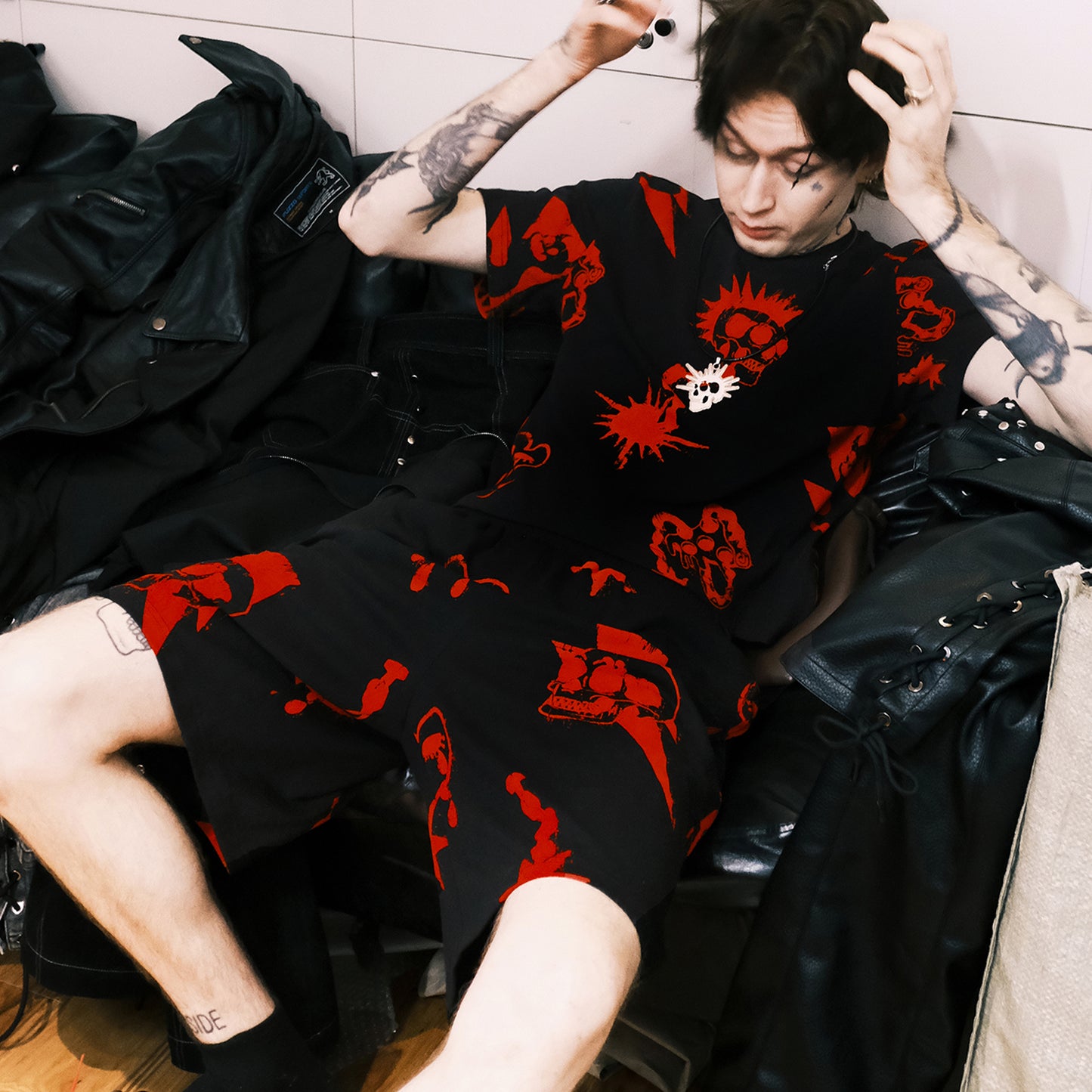 SINKing Skull Print Pajama Set 1