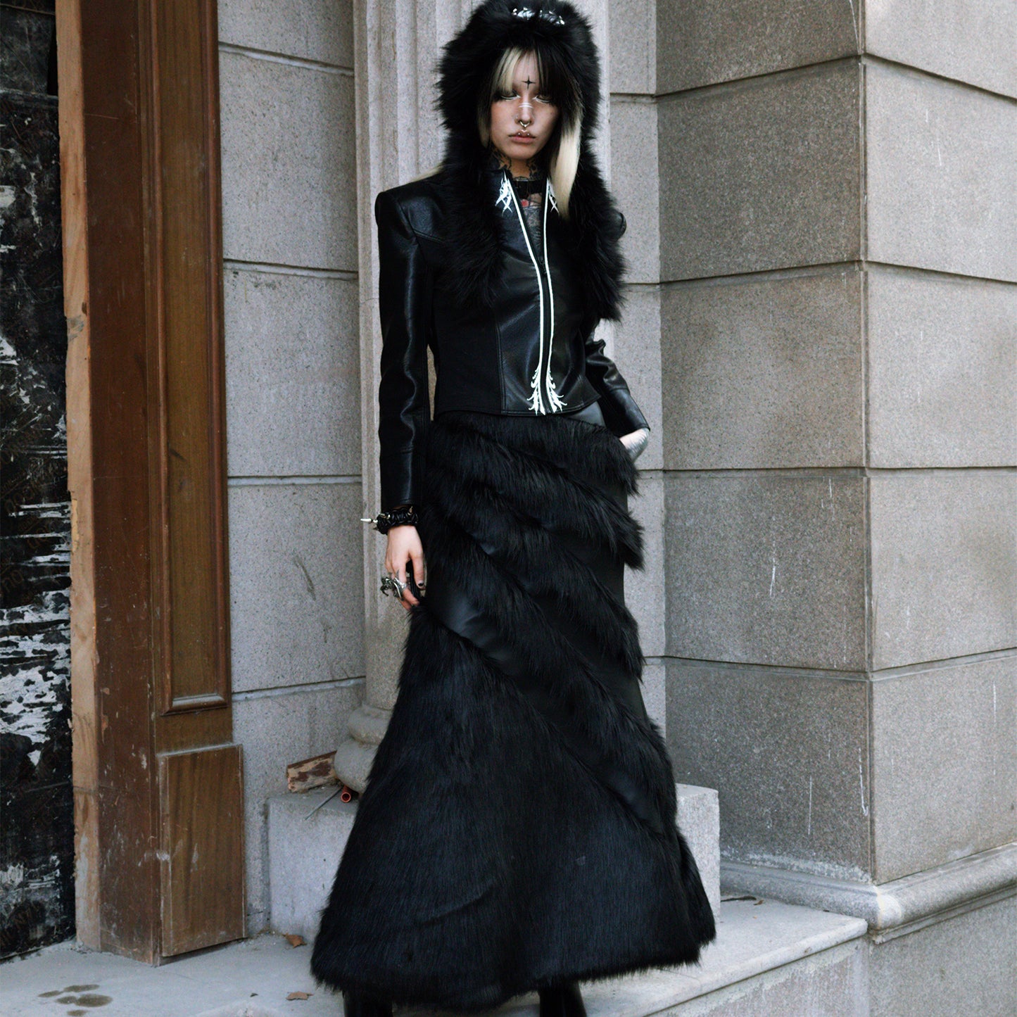 SINKing Fishtail Goth Skirt