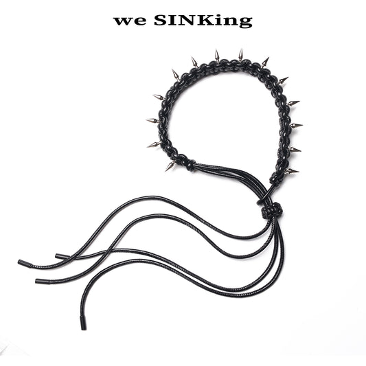 SINKing Braided Leather Studded Necklace/Bracelet