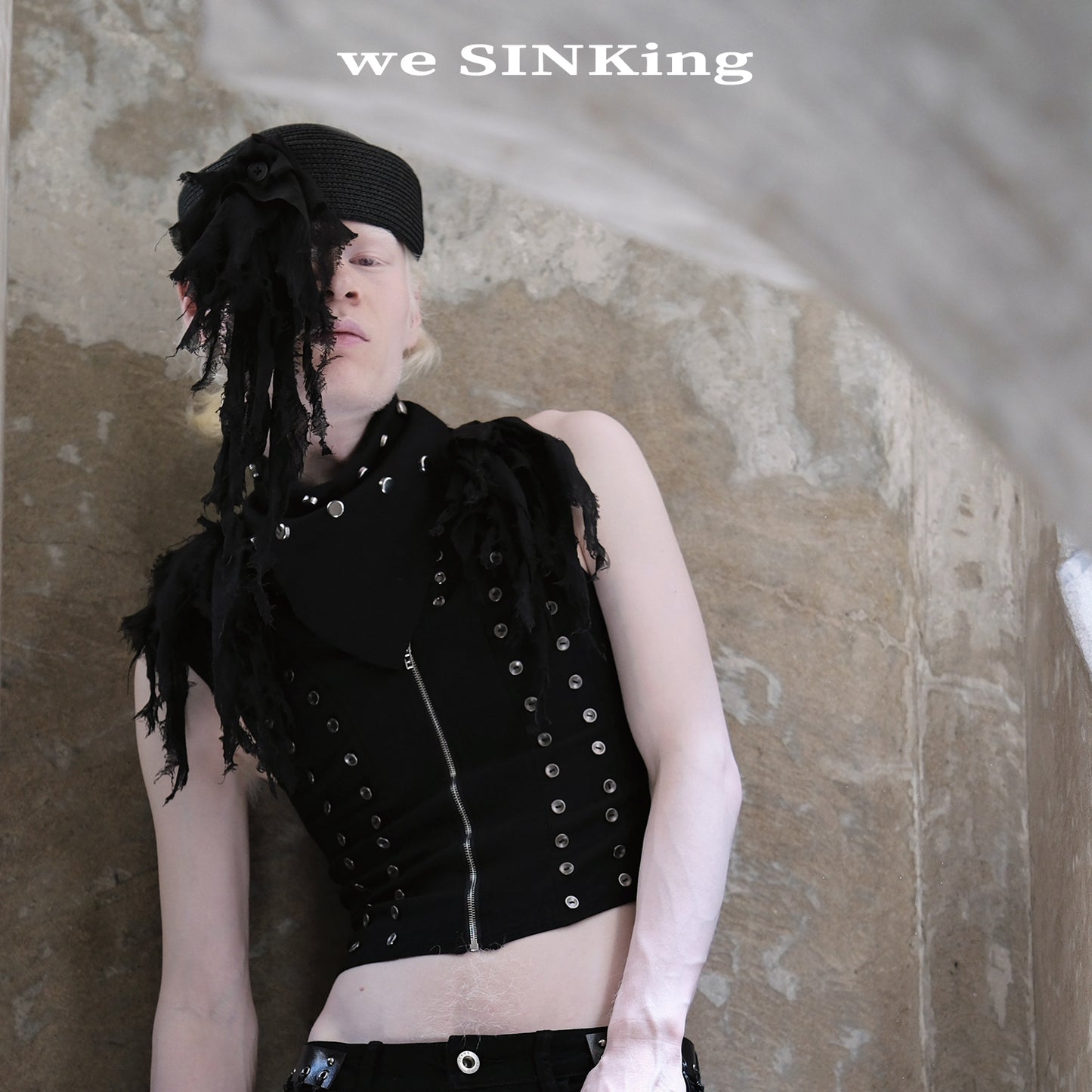 SINKing Frayed Cropped Vest