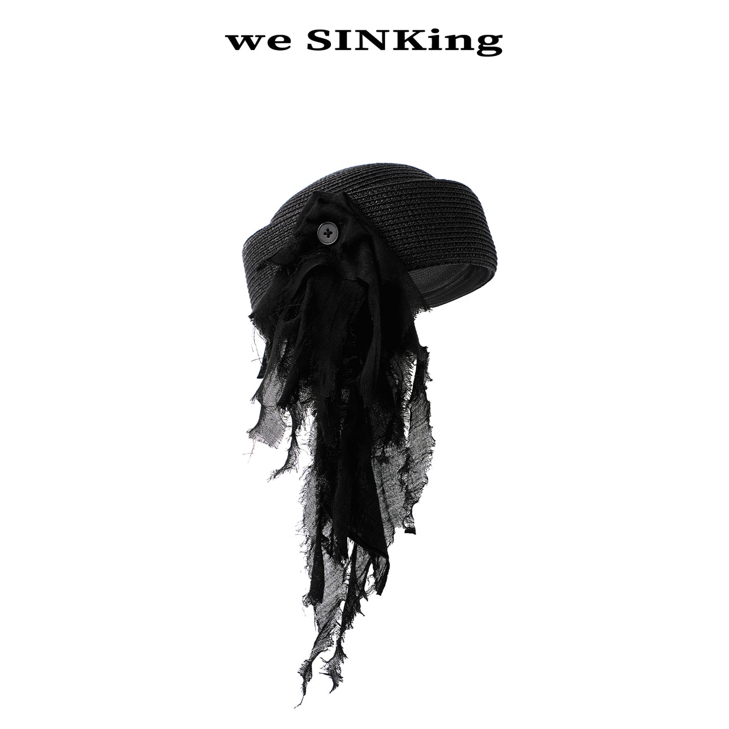 SINKing Straw Frayed Round Hat